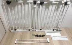 日本育児 ベビーゲート 2台セット 拡張フレーム1枚　ステップカバー2個付き