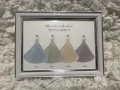 結婚式 ドレス色当てクイズ ドレス見本ボード シルバーホワイトフレーム 2L判