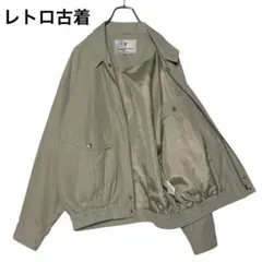 レトロ古着 スウィングトップ ブルゾン ベージュ系 L 合物ジャンパー