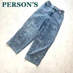 PERSON'S パーソンズ デニムパンツ 青ブルー ウエストゴム Sのサムネイル