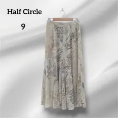 Half Circle レナウン　フレアロングスカート　花柄　　ベージュ　9