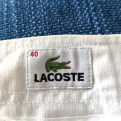 LACOSTE ラコステ ホワイト 白 綿 パンツ ズボン クロップド丈 40のサムネイル