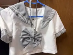 コスプレ制服 セーラー服上下 ホワイト/グレー