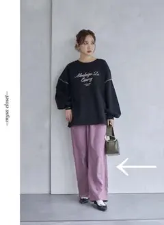 田中里奈さんmysacloset ベイカーパンツ　ピンク