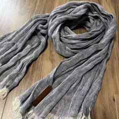 【美品】グレー リネンストール