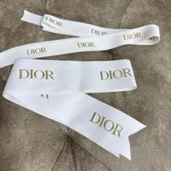 DIOR ロゴリボン ホワイト ゴールド 2本セット