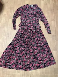 激レア　Laura Ashley 花柄セットアップ UK12 ビンテージ