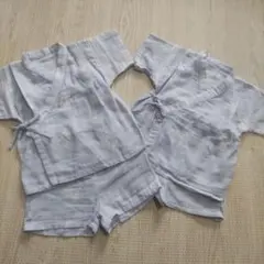 双子　赤ちゃんの城　ベビー甚平 2点セット