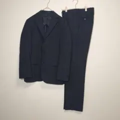 美品☆LES MUES ビジネススーツ セットアップ ダークネイビー 段返りのサムネイル