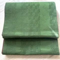 ⭐︎緑と赤の幾何学模様 おしゃれ袋帯　リバーシブル⭐︎‼️値下げしました‼️