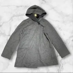 【希少美品】２３区　近年タグ　グレー　ウールコート　リバーコート　フーディー