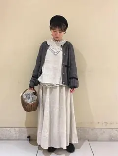 美品♡ ツハルバイサマンサモスモス　リネンハンカチ刺繍前後2WAYブラウス