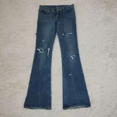 MOUSSY ブーツカットデニム ライトブルー 26インチ ダメージ加工