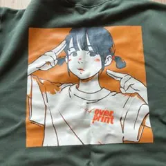 over print スウェット カーキ M