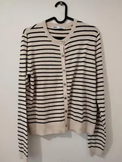 ZARA ストライプデザイン カーディガン Mサイズ