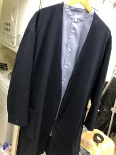 HARE ノーカラーコート　ネイビー　M