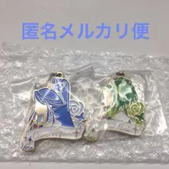 プリキュア一番くじ　F賞 シルエットメタルチャーム　キュアアクア・キュアミント