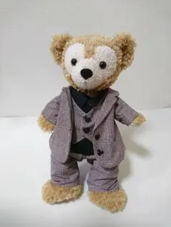 ハンドメイドダッフィー衣装 スーツ(チェック茶)