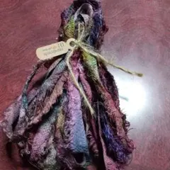 ③ジャンクジャーナル素材。手染め生地端耳。変わり糸。