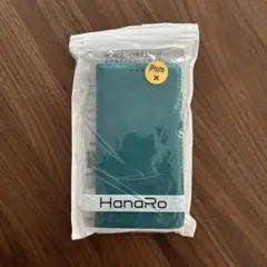 HanaRo iPhone X 手帳型ケース ターコイズ