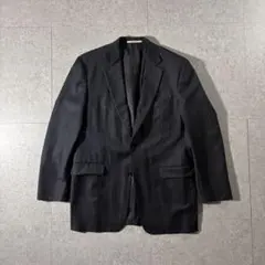 美品Burberryバーバリーテーラードジャケットシャドーストライプ黒ブラック