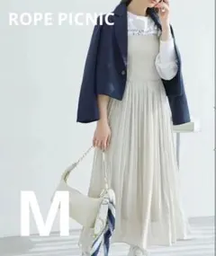 ロペピクニック エアリープリーツベアキャミワンピース ベージュ