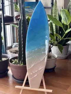 サーフボードパネル　オーシャンレジン　海レジン　蓄光✨　オブジェ　NO16 サーフボードパネル オーシャンレジン 海レジン 蓄光✨ オブジェ NO16