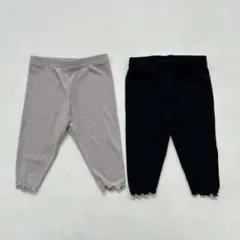ベビーリブレギンス　ベージュ＆ブラック　70cm