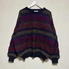 Vintage 総柄デザインニットプルオーバー