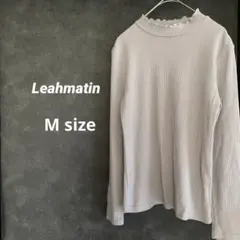 【Leahmatin】レディース 長袖リブニット M グレージュ