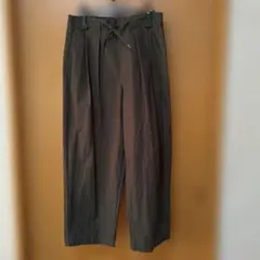 美品　ダークグレー ワイドパンツ ゴムウエスト