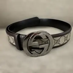GUCCI GGパターン ベルト シルバー