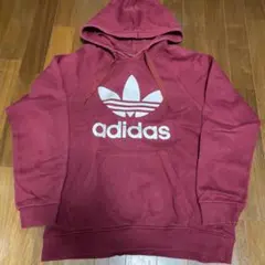 adidas アディダス　パーカー　フーディー　フード付きパーカー　バーガンディ