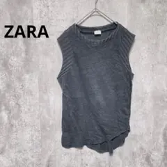 ZARA ノースリーブ　ブラック　デザイントップス　シック　レディースのサムネイル