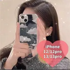 ♡iPhoneケース♡　雲　クラウド　ミラー　おしゃれ　韓国　シルバー　12