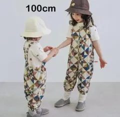 【新品未使用】しまむら softcheese 100 パッチワーク サロペット