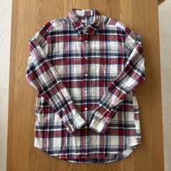 UNIQLO フランネルチェックシャツ　L オフホワイト