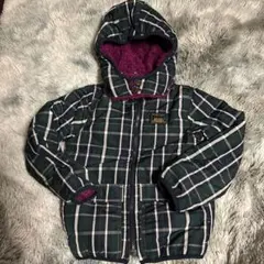 FOキッズ　チェック　ジャンパー　アウター　リバーシブル　ダウンコート　140