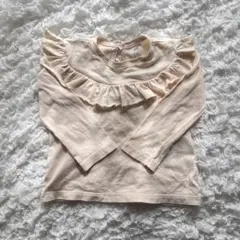 H&M フリル付きTシャツ　80サイズ　クリーム色