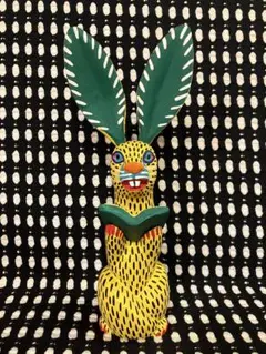 【激レア】 オアハカン・ウッド・カーヴィング　「犬（ブラウン水玉）」壁掛け 激レア】 オアハカン・ウッド・カーヴィング 「犬（ブラウン水玉