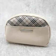 バーバリーBURBERRYノバチェック ロゴプレート ラウンド型 コスメポーチ
