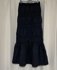 ほぼ未使用 LAKOLE ブラック ティアードマーメイドスカート 春夏コーデに