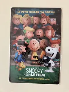 スヌーピー PEANUTS THE FILM メタルプレート ブリキ看板