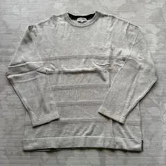 【美品】THE SHOP TK メンズ ニット M グレー ボーダーのサムネイル