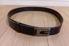 GUCCIブラウンレザー G型バックルベルト