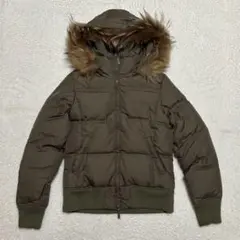 y2k セシルマクビー フォックスファー ダウン フェザー ブルゾン 緑系 M程