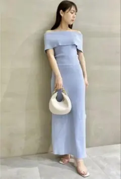 【新品タグ付き】snidel オフショルダーニットワンピース