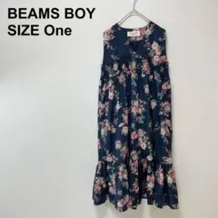 ビームスボーイ　ボーイフラワープルオーバーロングワンピース　カジュアル（1428