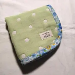 グリーンドット☆6重ガーゼハンカチ　タオル