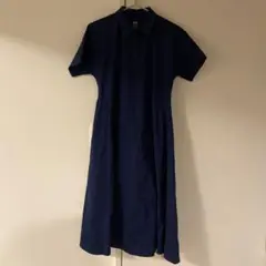ネイビー 半袖 シャツワンピース UNIQLO theory
